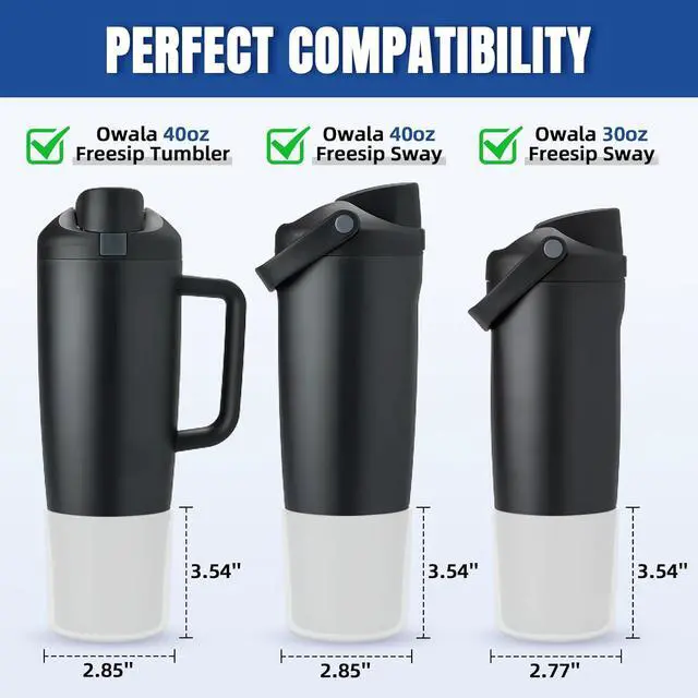 Alt view image 2 of 7 - Silicone Higher Boot for Owala 30oz & 40oz FreeSip Sway Bottles & Tumblers | Large Protection, Anti-Slip Bottom, Anti-Scratch, Enhanced Stability, Food-Grade Silicone, Dishwasher Safe, No BPA