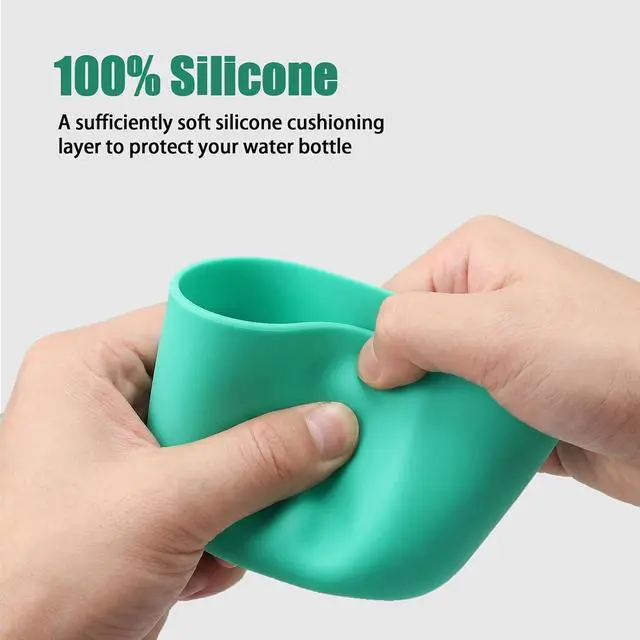 Alt view image 2 of 7 - Silicone Boot for Owala Water Bottle 16oz 14oz 12oz, Anti-Scratch Anti-Slip No Noise Protective Sleeve Compatible with Owala Cup, Insulated Stainless-Steel Tumblers Bottom Boot for School