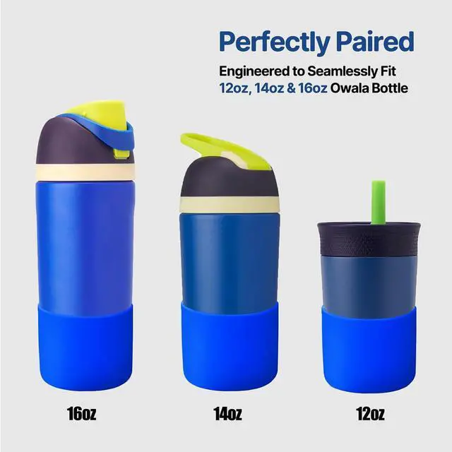 Alt view image 4 of 7 - Silicone Boot for Owala Water Bottle 16oz 14oz 12oz, Anti-Scratch Anti-Slip No Noise Protective Sleeve Compatible with Owala Cup, Insulated Stainless-Steel Tumblers Bottom Boot for School