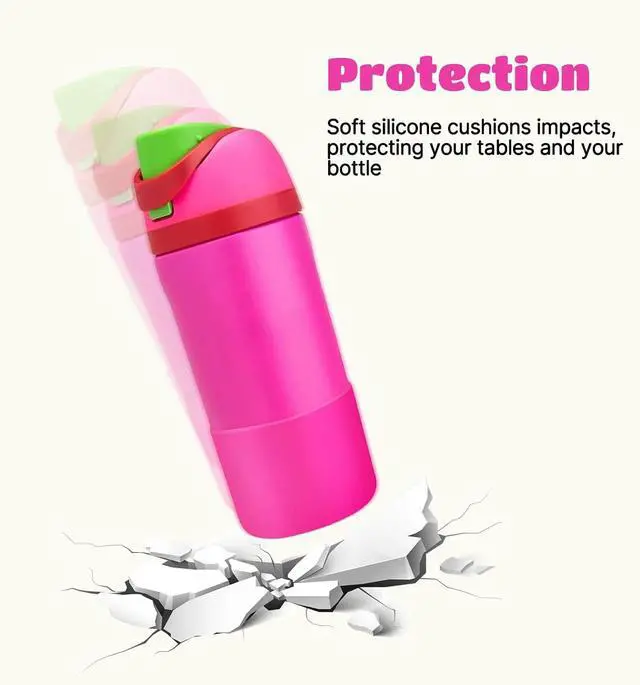 Alt view image 7 of 7 - Silicone Boot for Owala Water Bottle 16oz 14oz 12oz, Anti-Scratch Anti-Slip No Noise Protective Sleeve Compatible with Owala Cup, Insulated Stainless-Steel Tumblers Bottom Boot for School