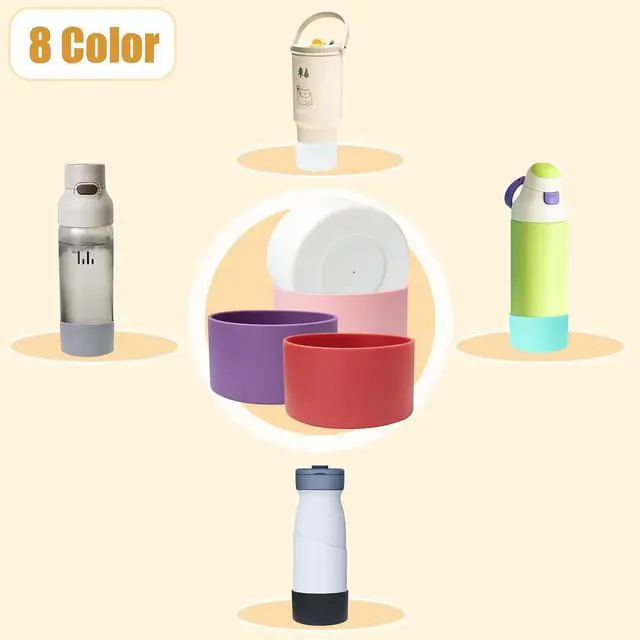 Alt view image 6 of 6 - 2-Pack Silicone Water Bottle Boot Bottom Protector 3 Inch | non-slip base cover, tumbler cup compatible, 20 30 40 oz fit, scratch prevention, outdoor and travel use