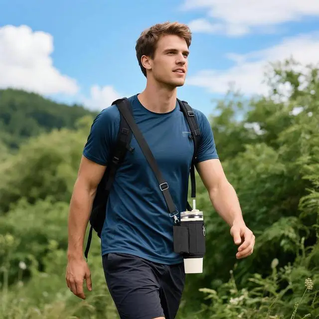 Alt view image 3 of 7 - All Day Quencher Carry All for Stanley 40/30 oz Tumbler, Crossbody Bag with Phone Holder & Strap, Water Bottle Carrier Bag