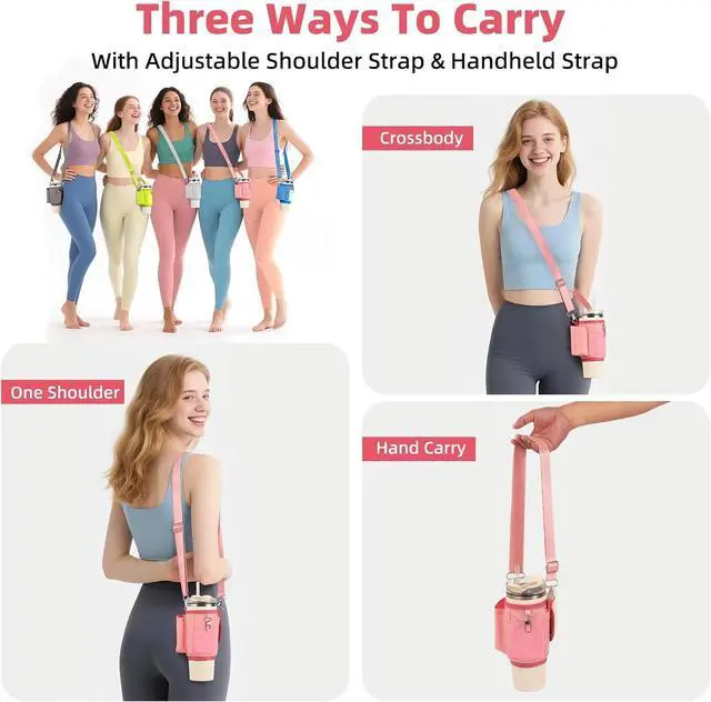 Alt view image 5 of 7 - All Day Quencher Carry All for Stanley 40/30 oz Tumbler, Crossbody Bag with Phone Holder & Strap, Water Bottle Carrier Bag
