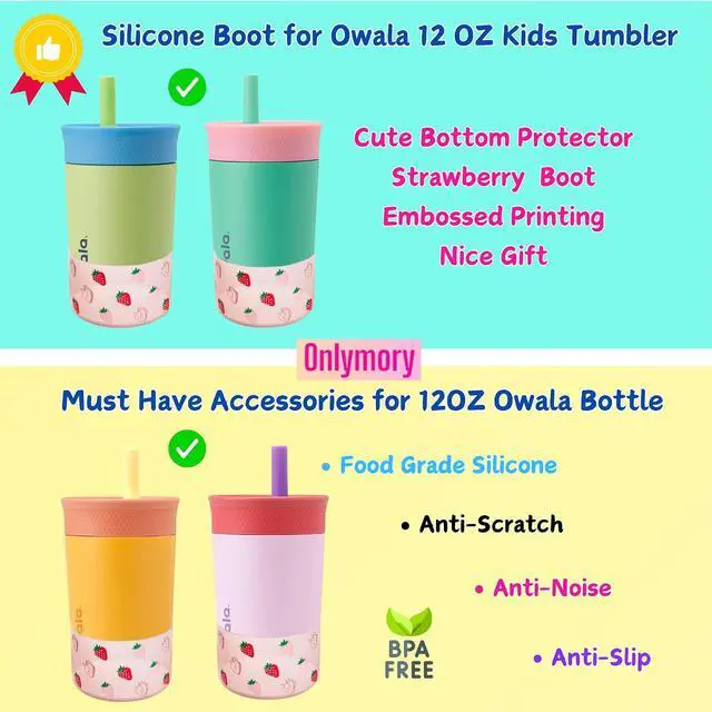 Alt view image 4 of 5 - Silicone Boot for Owala 12 OZ Tumbler, Boots for Owala 40 OZ Cup Accessories, Protective Sleeve for Owala 12OZ Water Bottle Cups Bumper, Anti-Slip Protector for Bottom of Cup