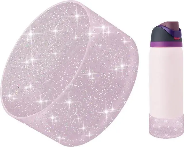 Main image of Protective Glitter Silicone Boot Compatible with Owala 24oz 32oz 40oz, Bling Cup Sleeve Bottom Bumper Cover Compatible with Owala FreeSip, Twist, or Flip Stainless Steel Water Bottles