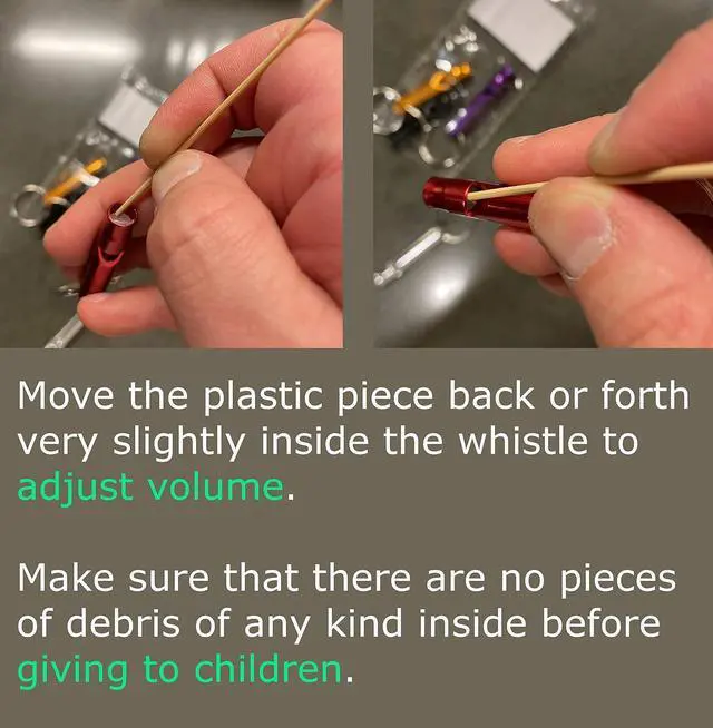 Alt view image 2 of 7 - A Set of 5 Extra Loud Whistles for Camping Hiking Hunting Outdoors Sports and Emergency Situations, Sturdy but Light Aluminium Key Chain Signals