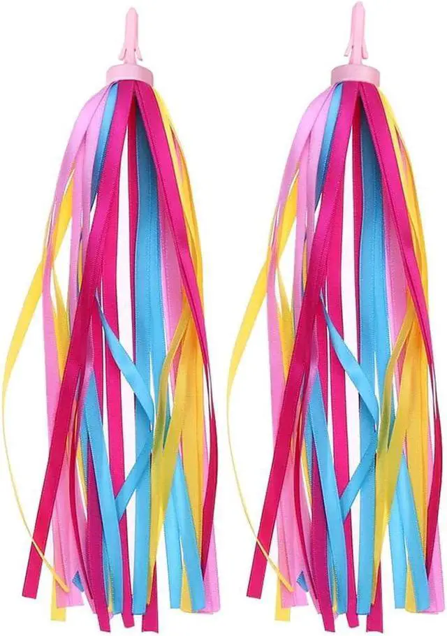 Main image of BlingKingdom 2PCS Bicycle Streamers Handlebar, Bike Tassels for Girls Boys | Rainbow Bicycle Handlebar Streamers, Ribbons Tassel for Bike Accessories