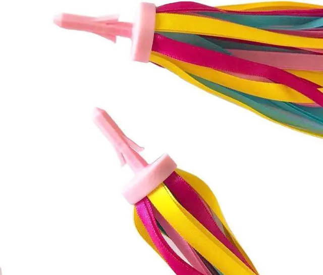 Alt view image 2 of 5 - BlingKingdom 2PCS Bicycle Streamers Handlebar, Bike Tassels for Girls Boys | Rainbow Bicycle Handlebar Streamers, Ribbons Tassel for Bike Accessories