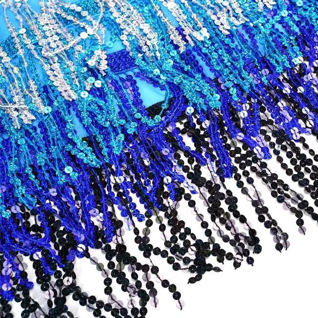 Alt view image 5 of 7 - Women's Sequin Tassel Skirts Rave Fringe Hip Scarf for Festival