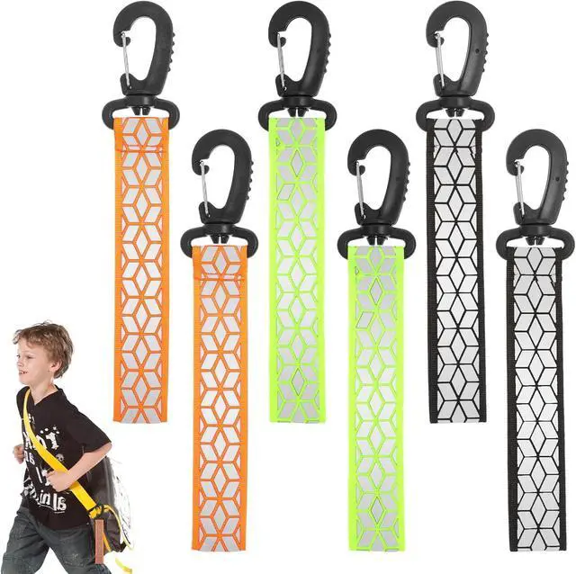 Main image of Grevosea 6Pcs Reflective Strips, Safety Reflector Pendants Safety Key Chains Reflective Tags Pendants Keyring for Backpack Clothes Wheelchair Cycling Walking Running