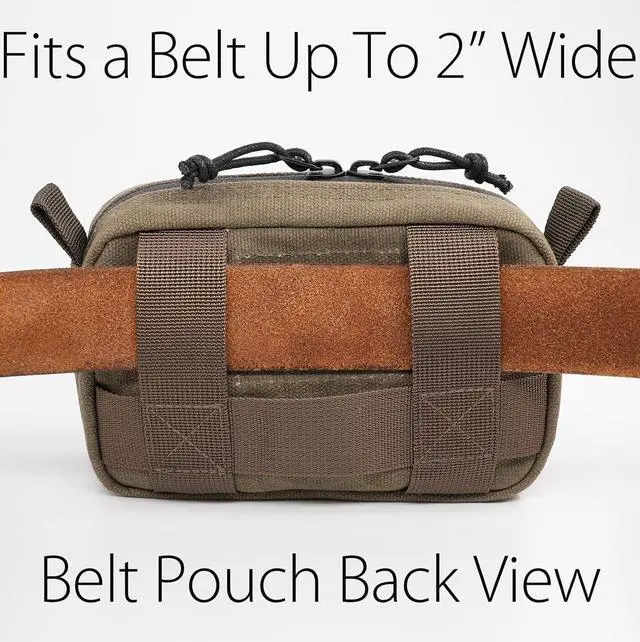 Alt view image 6 of 7 - diodrio Belt Pouch for Men Women YKK Zippers EDC Pouch, Belt Bag Waist Pack for Hiking, Water Resistant, Waxed Canvas, Olive