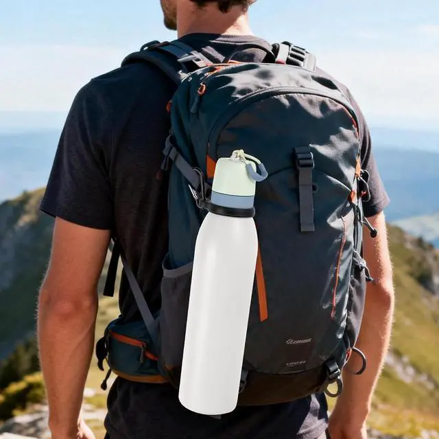 Alt view image 5 of 7 - Water Bottle Clip with Carabiner for Owala Freesip Twist 18oz/24oz | Durable Structure, Food-grade Silicone, Small Mouth, Secure Hanging, suitable for Outdoor Hiking, Climbing, Camping