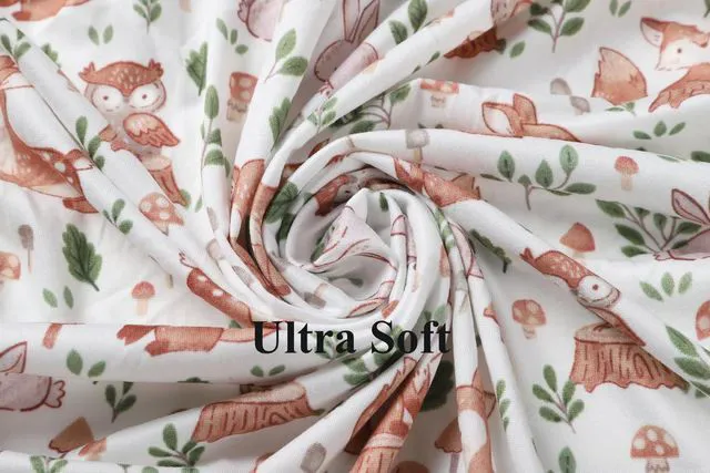 Alt view image 3 of 7 - Brown & Fox, Ultra Soft Jersey Material, Playard Sheets Convertible Playard Mattress Cover, Pack n Play Sheet Stretchy Fitted Portable Mini Crib Sheets Set 2 Pack