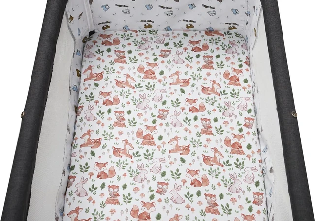 Alt view image 4 of 7 - Brown & Fox, Ultra Soft Jersey Material, Playard Sheets Convertible Playard Mattress Cover, Pack n Play Sheet Stretchy Fitted Portable Mini Crib Sheets Set 2 Pack