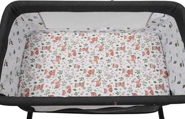 Alt view image 7 of 7 - Brown & Fox, Ultra Soft Jersey Material, Playard Sheets Convertible Playard Mattress Cover, Pack n Play Sheet Stretchy Fitted Portable Mini Crib Sheets Set 2 Pack