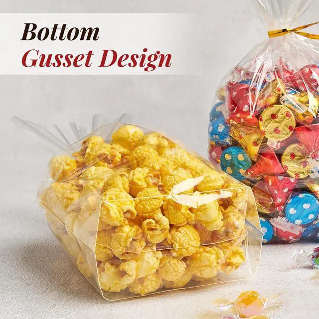Alt view image 3 of 7 - Soelomu 6x9x2.4 Inch Flat Bottom Gusset Treat Bags, 50 Pcs