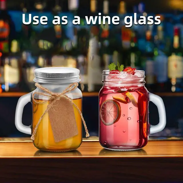 Alt view image 6 of 6 - 2Pcs 4 OZ Mini Mason Jar Mugs Mason Jar Mugs with Handles and Lids Small Drinking Glass and DIY Favor Wedding Bridal Shower Party Supplies for Drinks, Gifts, Candles and Crafts 120ML (2)