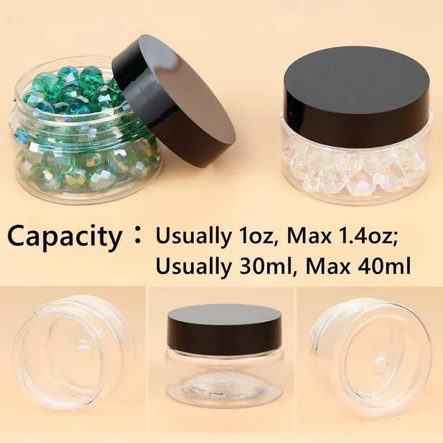 Alt view image 3 of 6 - 16 Pieces 1oz Plastic Container Jars with Inner Liners and Lids Leak-proof Cosmetic Container for Lotions Cream, DIY Making, Kitchen Use, Bath Salt, Travel Make Up Storage