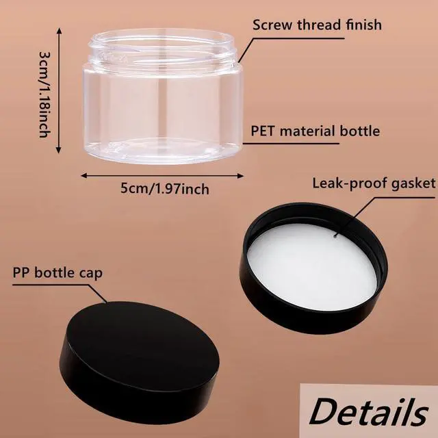 Alt view image 2 of 6 - 16 Pieces 1oz Plastic Container Jars with Inner Liners and Lids Leak-proof Cosmetic Container for Lotions Cream, DIY Making, Kitchen Use, Bath Salt, Travel Make Up Storage