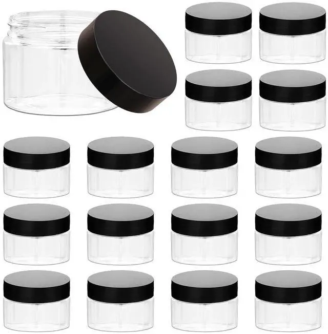 Main image of 16 Pieces 1oz Plastic Container Jars with Inner Liners and Lids Leak-proof Cosmetic Container for Lotions Cream, DIY Making, Kitchen Use, Bath Salt, Travel Make Up Storage