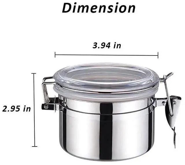 Alt view image 2 of 6 - Food Storage Tin Can Container Stainless Steel Airtight Lid for Home Kitchen Snack