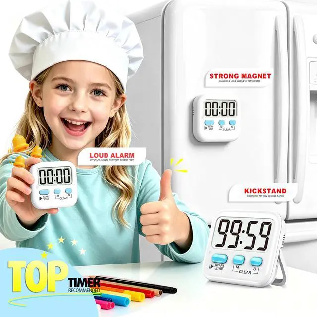 Alt view image 4 of 7 - 2 Pack Digital Timer for Kids Classroom Kitchen Timers for Cooking