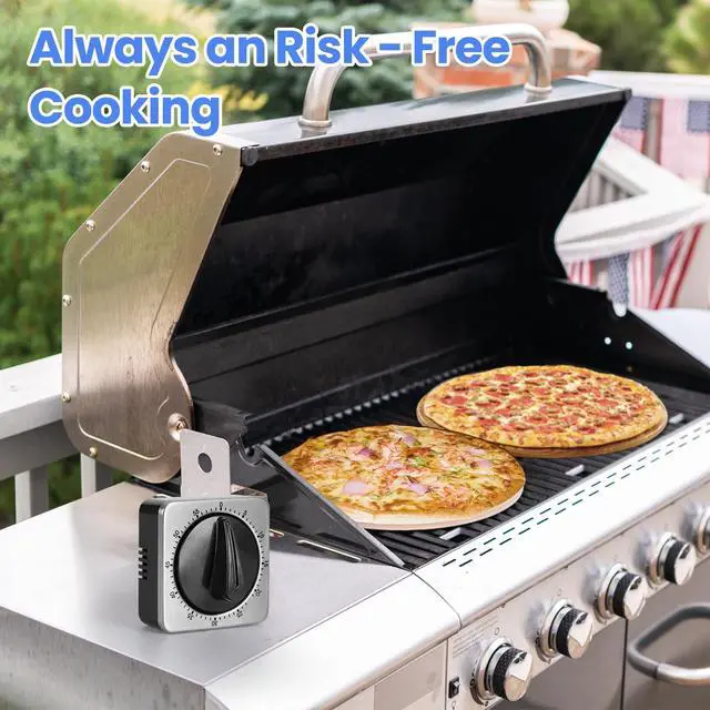 Alt view image 4 of 4 - Kitchen Timers for Cooking, Chef Cooking Timer Clock with Loud Alarm - 100% Mechanical Desk Timer - No Batteries Required - Magnetic Backing, Exquisite Stainless Steel Body - Countdown Reminder