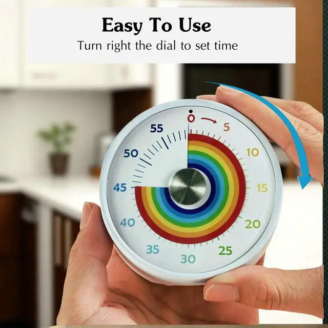 Alt view image 6 of 7 - Visual Timer, Kitchen Timer Rainbow Disk 60 Minute Countdown Timer for Kids and Adults, Silent Time Management Tool(Rainbow)
