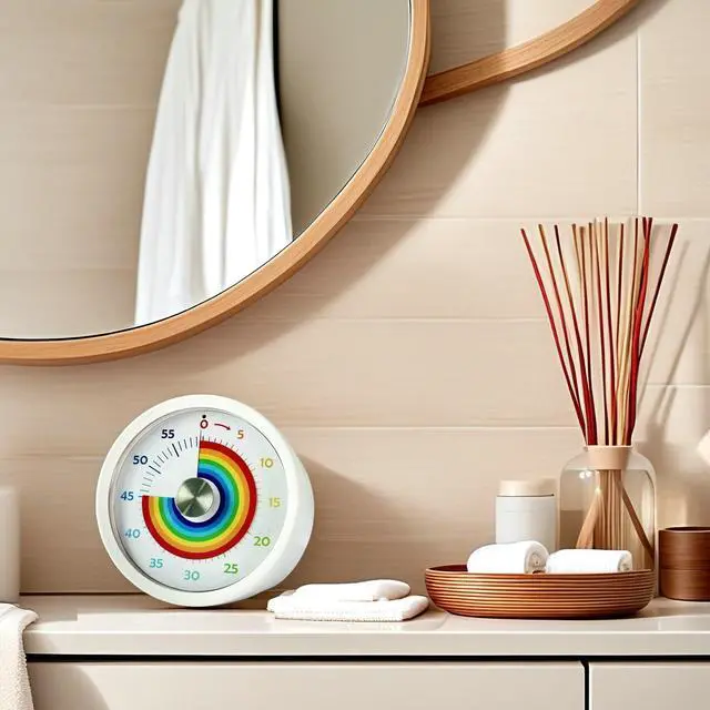 Alt view image 2 of 7 - Visual Timer, Kitchen Timer Rainbow Disk 60 Minute Countdown Timer for Kids and Adults, Silent Time Management Tool(Rainbow)
