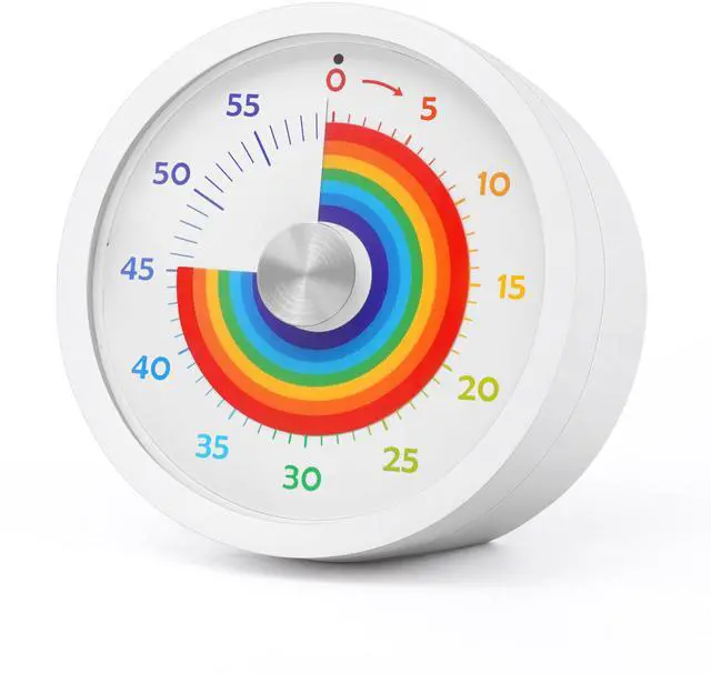 Main image of Visual Timer, Kitchen Timer Rainbow Disk 60 Minute Countdown Timer for Kids and Adults, Silent Time Management Tool(Rainbow)