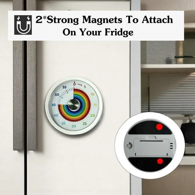 Alt view image 7 of 7 - Visual Timer, Kitchen Timer Rainbow Disk 60 Minute Countdown Timer for Kids and Adults, Silent Time Management Tool(Rainbow)