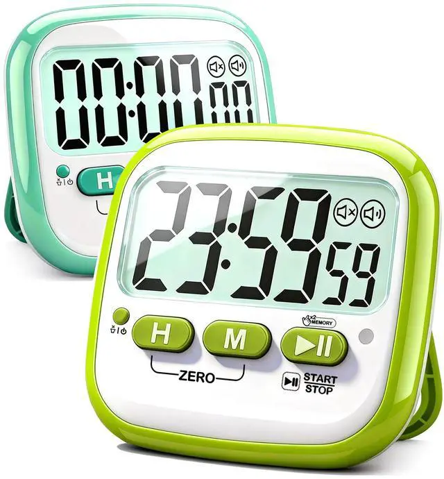Main image of 2 Pack Classroom Timers for Kids Teachers, Magnetic Countdown Digital Kitchen Timer for Cooking, Study, Exercise, Games, Time Mangement - Loud/Silent Mode - Battery Included