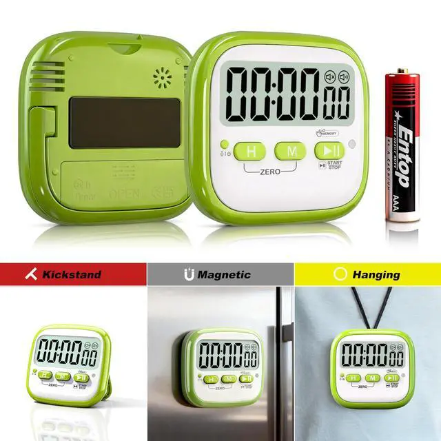 Alt view image 4 of 7 - 2 Pack Classroom Timers for Kids Teachers, Magnetic Countdown Digital Kitchen Timer for Cooking, Study, Exercise, Games, Time Mangement - Loud/Silent Mode - Battery Included
