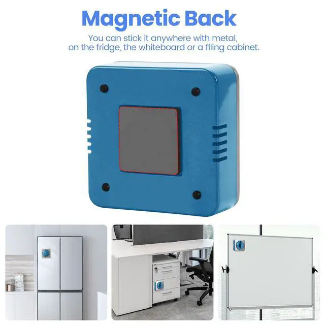 Alt view image 4 of 7 - Kitchen Timers for Cooking, Chef Cooking Timer Clock with Loud Alarm,100% Mechanical Desk Timer - No Batteries Required -Magnetic Back, Exquisite Stainless Steel Body -Countdown Reminder Magnetic-Blue