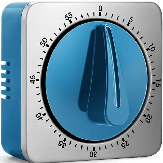 Main image of Kitchen Timers for Cooking, Chef Cooking Timer Clock with Loud Alarm,100% Mechanical Desk Timer - No Batteries Required -Magnetic Back, Exquisite Stainless Steel Body -Countdown Reminder Magnetic-Blue