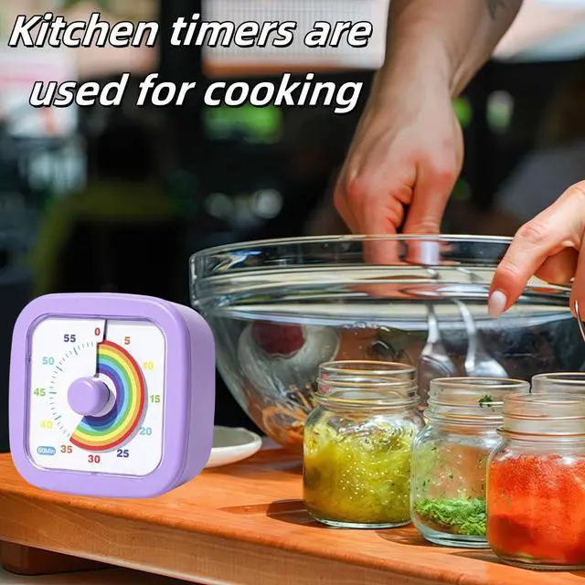 Alt view image 5 of 7 - Kids Visual Timer Cute Rainbow - 60 Minute Countdown Timer Time Management for Kids and Adults, Timer for Cooking Classroom Meeting (Purple)