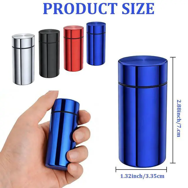 Alt view image 3 of 6 - Airtight Aluminum Storage Jar 4-Pack, Small Smell Proof Container for Spice | Waterproof Metal Canister with Screw-Top Lid, Portable Travel Stash Jar for Herb, Tea, Coffee