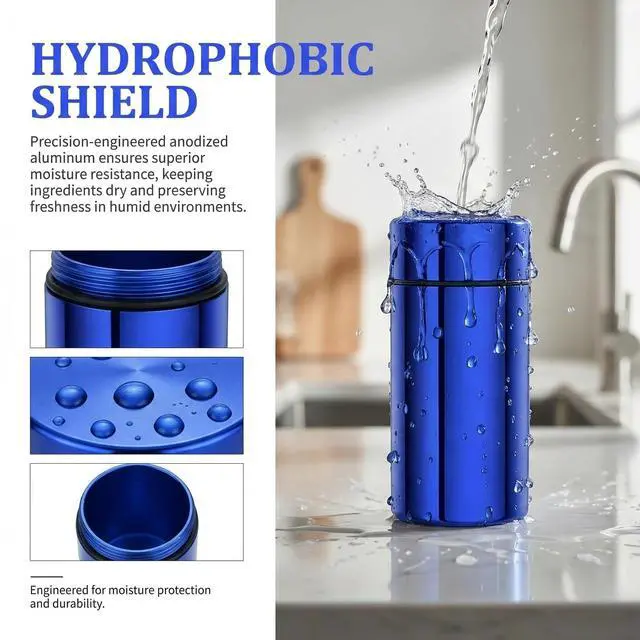 Alt view image 5 of 6 - Airtight Aluminum Storage Jar 4-Pack, Small Smell Proof Container for Spice | Waterproof Metal Canister with Screw-Top Lid, Portable Travel Stash Jar for Herb, Tea, Coffee