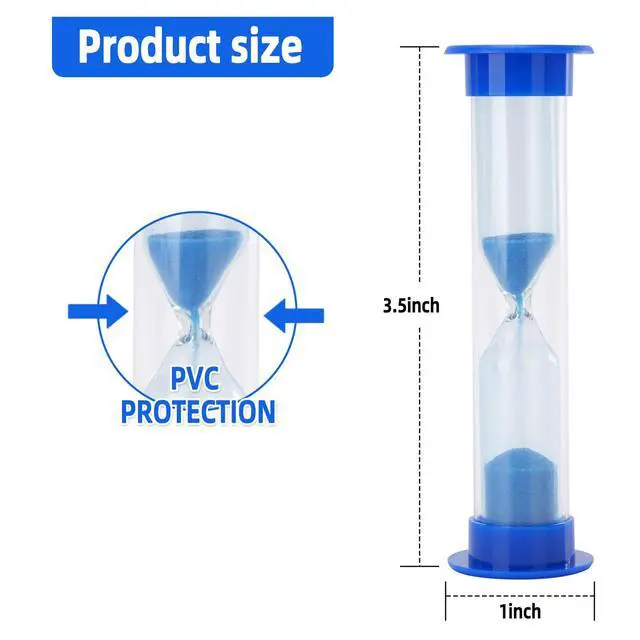 Alt view image 3 of 7 - 6 Pcs Plastic 1 Minute Sand Timer Sandglass Hourglass Sand Clock, Blue