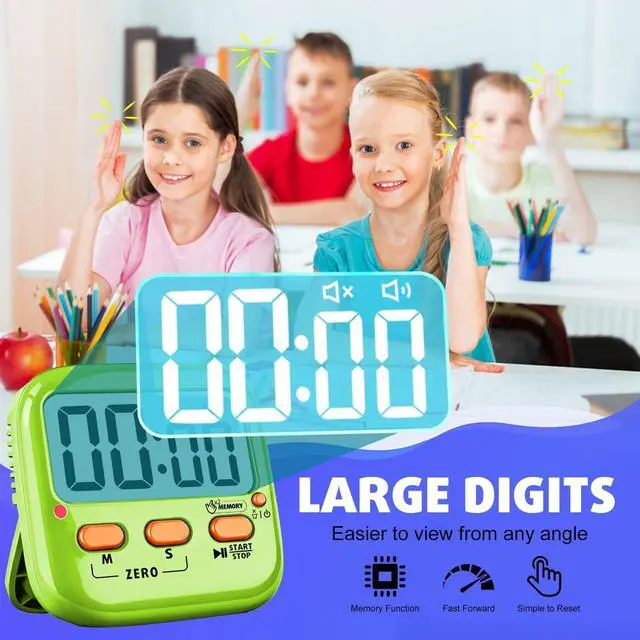 Alt view image 6 of 7 - 2 Pack Digital Timer for Kids Teacher Classroom Kitchen Office