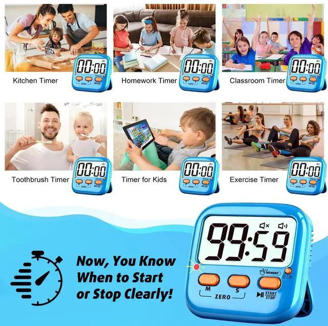 Alt view image 7 of 7 - 2 Pack Digital Timer for Kids Teacher Classroom Kitchen Office