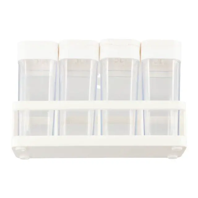Alt view image 7 of 7 - 4Pcs Spice Jars Set, Plastic Seasoning Boxes with Lid, Transparent Barbecue Storage Containers Spice Racks Seasoning Storage Container Dispenser for Spice, Salt and Pepper