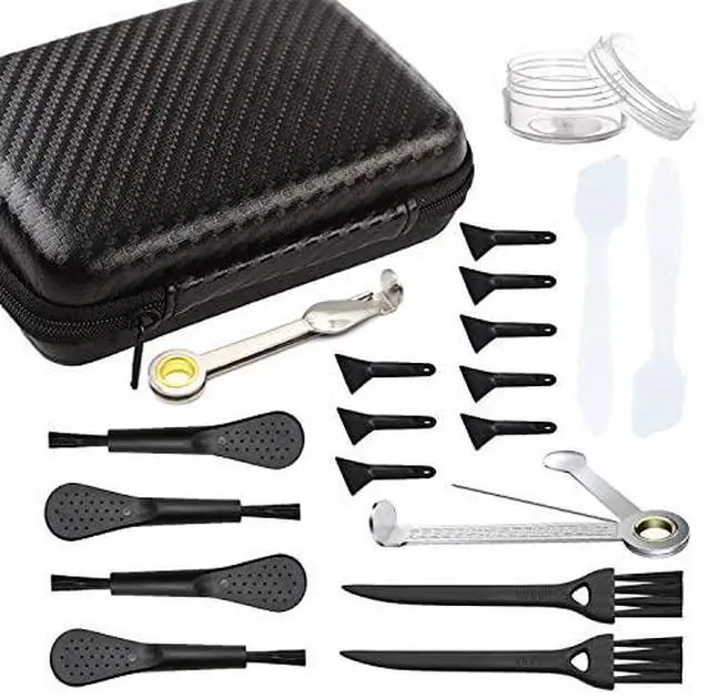 Main image of Brushes Scrapers & Spoons Kit for Kitchen Use Include 2 Packs Stainless Steel 3 in 1 Pipe Cleaners Tool, 10 Pcs 2 Types of Scrapers, 6 Pcs 2 Types of brushes, 1Pcs plastic jar and A Storage Box