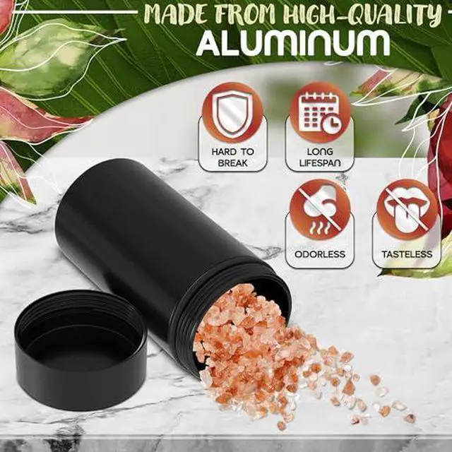 Alt view image 3 of 7 - 2 Pcs 50ml Small Spice Containers, Airtight Aluminum Jars with Lids | Screw Top Storage for Salt, Pepper, Dried Herbs, and Seasonings - Lockable Travel Jars for Neat Kitchen Shelf Organization