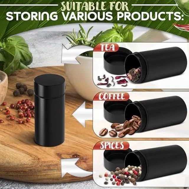 Alt view image 5 of 7 - 2 Pcs 50ml Small Spice Containers, Airtight Aluminum Jars with Lids | Screw Top Storage for Salt, Pepper, Dried Herbs, and Seasonings - Lockable Travel Jars for Neat Kitchen Shelf Organization