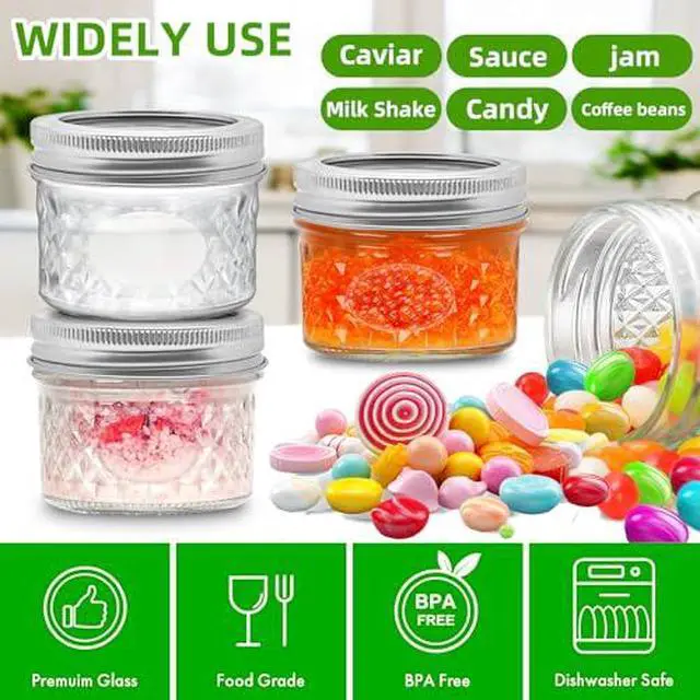 Alt view image 5 of 6 - 6PCS Mason Jars Airtight Lids Glass Canning Jars 4oz/120ml Regular Lids Spice Jars Honey Jars for Yogurt,Jam,Spice,Overnight Oats Canning, Preserving,Decorations,Jelly,Dessert (6)