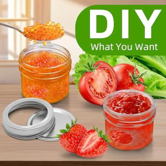 Alt view image 6 of 6 - 6PCS Mason Jars Airtight Lids Glass Canning Jars 4oz/120ml Regular Lids Spice Jars Honey Jars for Yogurt,Jam,Spice,Overnight Oats Canning, Preserving,Decorations,Jelly,Dessert (6)