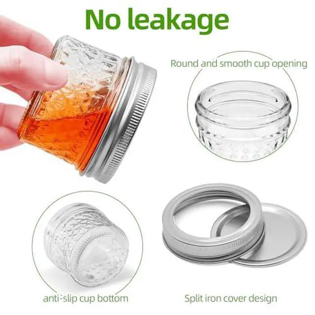 Alt view image 3 of 6 - 6PCS Mason Jars Airtight Lids Glass Canning Jars 4oz/120ml Regular Lids Spice Jars Honey Jars for Yogurt,Jam,Spice,Overnight Oats Canning, Preserving,Decorations,Jelly,Dessert (6)
