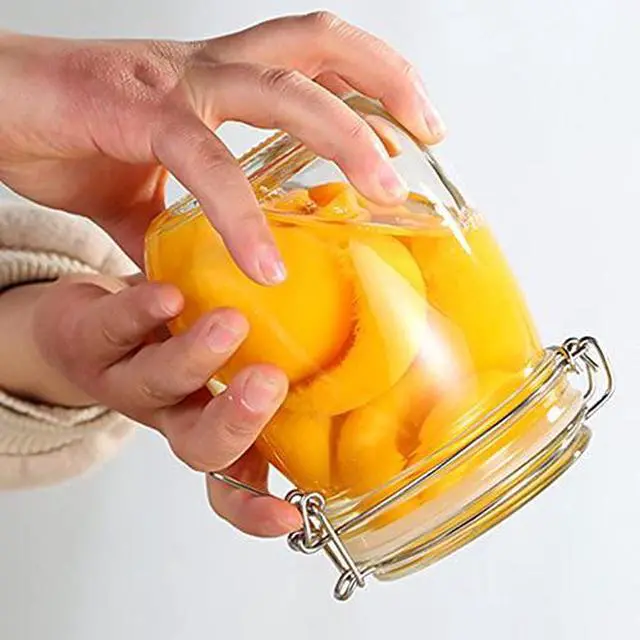 Alt view image 3 of 7 - 25oz Airtight Glass Jars with Lids, Glass Storage Containers With Hinged Lids For Kitchen