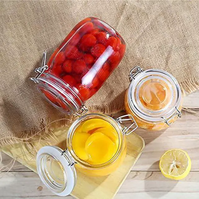 Alt view image 4 of 7 - 25oz Airtight Glass Jars with Lids, Glass Storage Containers With Hinged Lids For Kitchen